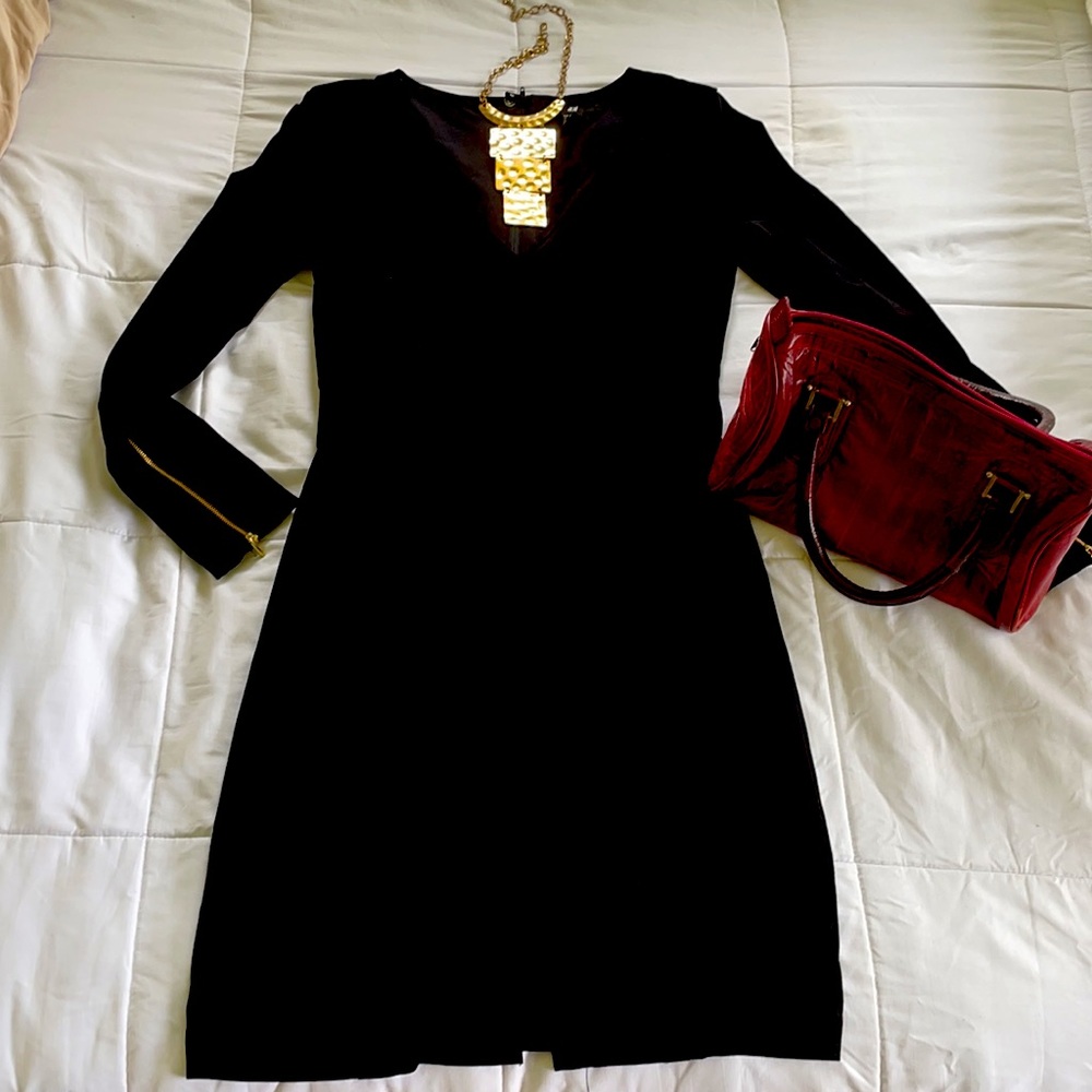 Well made Black lined H&M dress